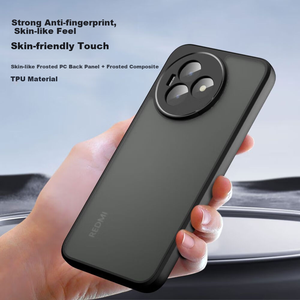 Чехол-накладка Smorss для Xiaomi Redmi K80 Pro, защита камеры, полупрозрачный, матовый, ультратонкий, противоударный, анти-отпечатки, черный