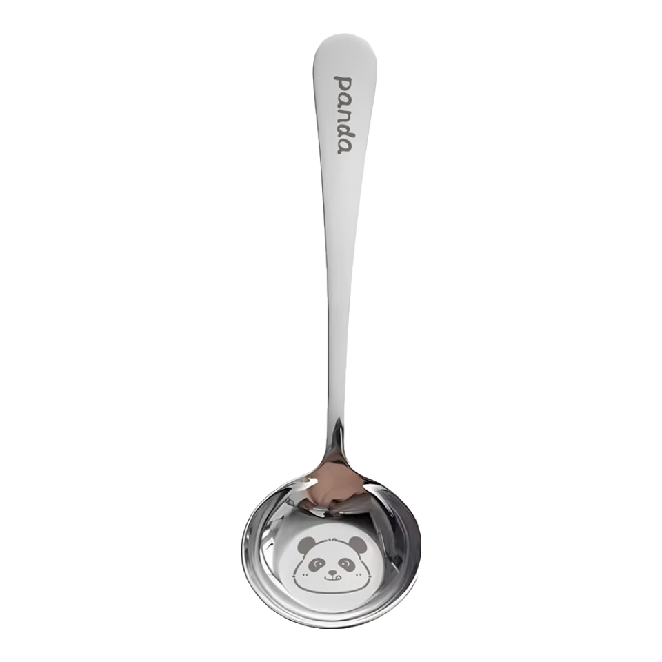 COODORA Spoon, 316L Stainless Steel Children's Ingot Spoon, Baby Food Spoon, Soup And Rice Spoon, Long-Handled Ladle, Drinking Spoon, Household Tableware