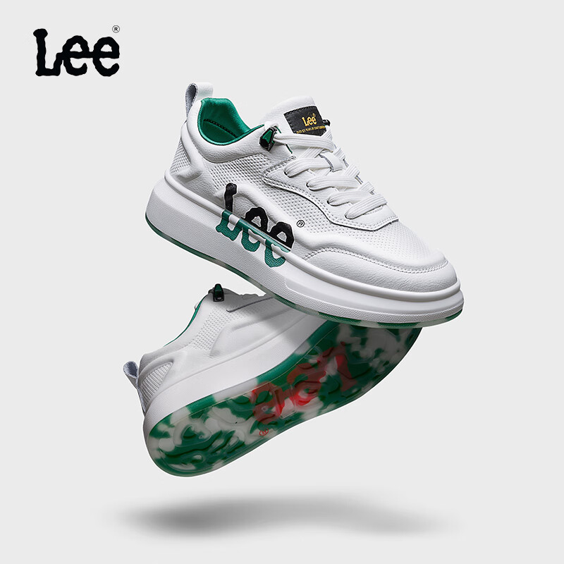 Lee Men's New Fashionable Breathable Casual Shoes, Versatile Low-Top Men's Sneakers, Thick-Soled Height-Increasing Trendy Shoes for Me