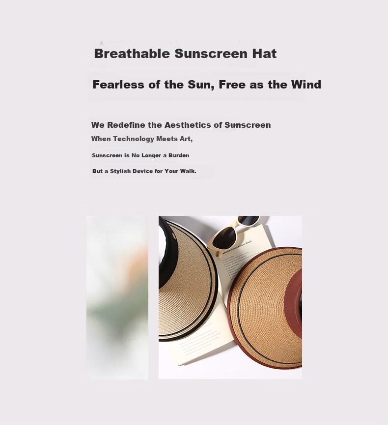 CACUSS Women's Summer Straw Sun Hat with Open Top, Wide Brim, Fashionable Floral Ribbon, Face-Slimming Sun Hat, Huaxin Coffee Color 2