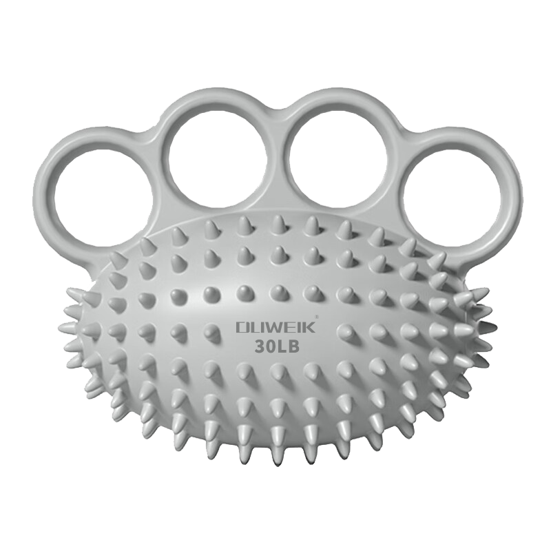 Dewick Finger Grip Ball 3D Massage Rehabilitation Training Elderly Finger Strength Exerciser Grip Ring Gray 30lbs