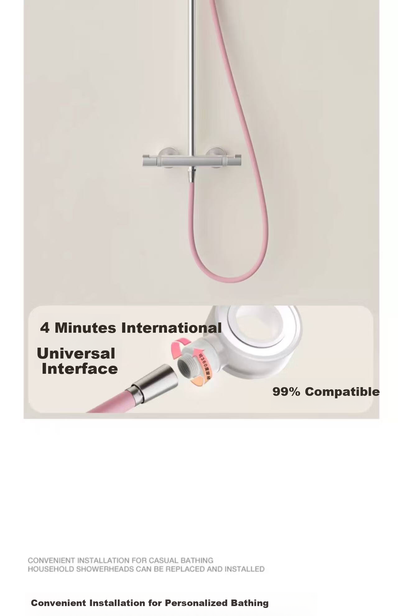LALAPERCARE Space Ring Pressure-Boosting Shower Head, Handheld Filtered Shower, Bathroom Slim Waist Spiral Water Outlet Shower Head SL-700 8
