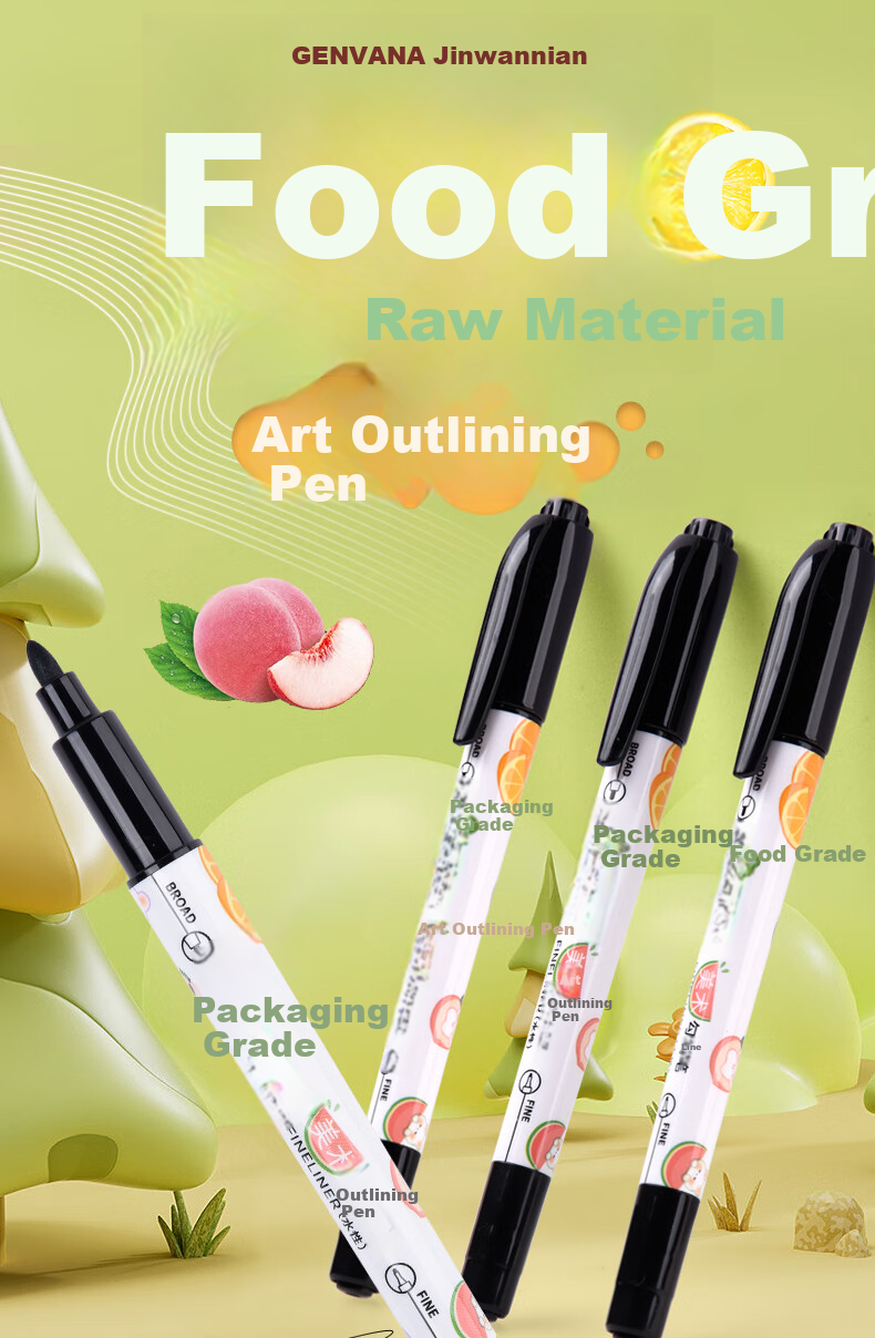 Genvana [12 Washable] Black Water-Based Dual-Tip Marker Pens for Drawing, Outlining, Meetings, Signing, Art Students, Odorless G-09820 1