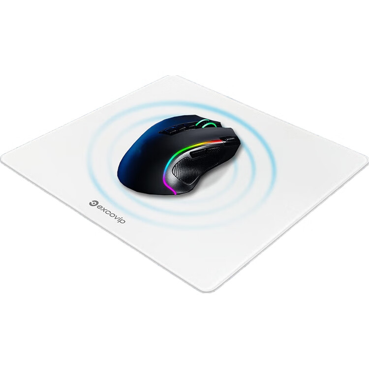Коврик для мыши EXCO Glass Mouse Pad, игровой, твердый, для офиса и ноутбука, 250*200 мм, белый