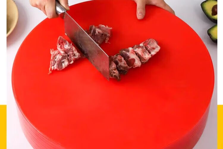 Caitang Smart PE Round Layered Cutting Board Vegetable Chopping Plastic Board Red 40x5cm Jingcang 4