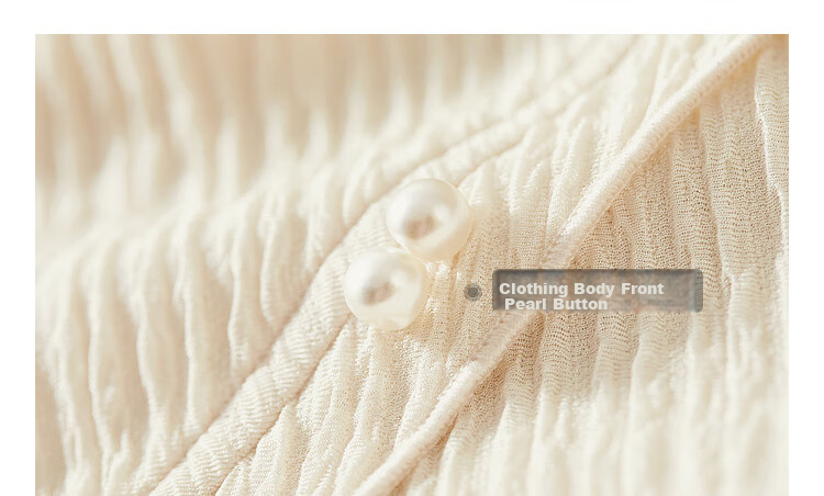 Sentubila Gentle V-Neck Pearl Button Short-Sleeve T-Shirt for Women, Summer Slimming Niche Design Top, Apricot Color, Size S 23