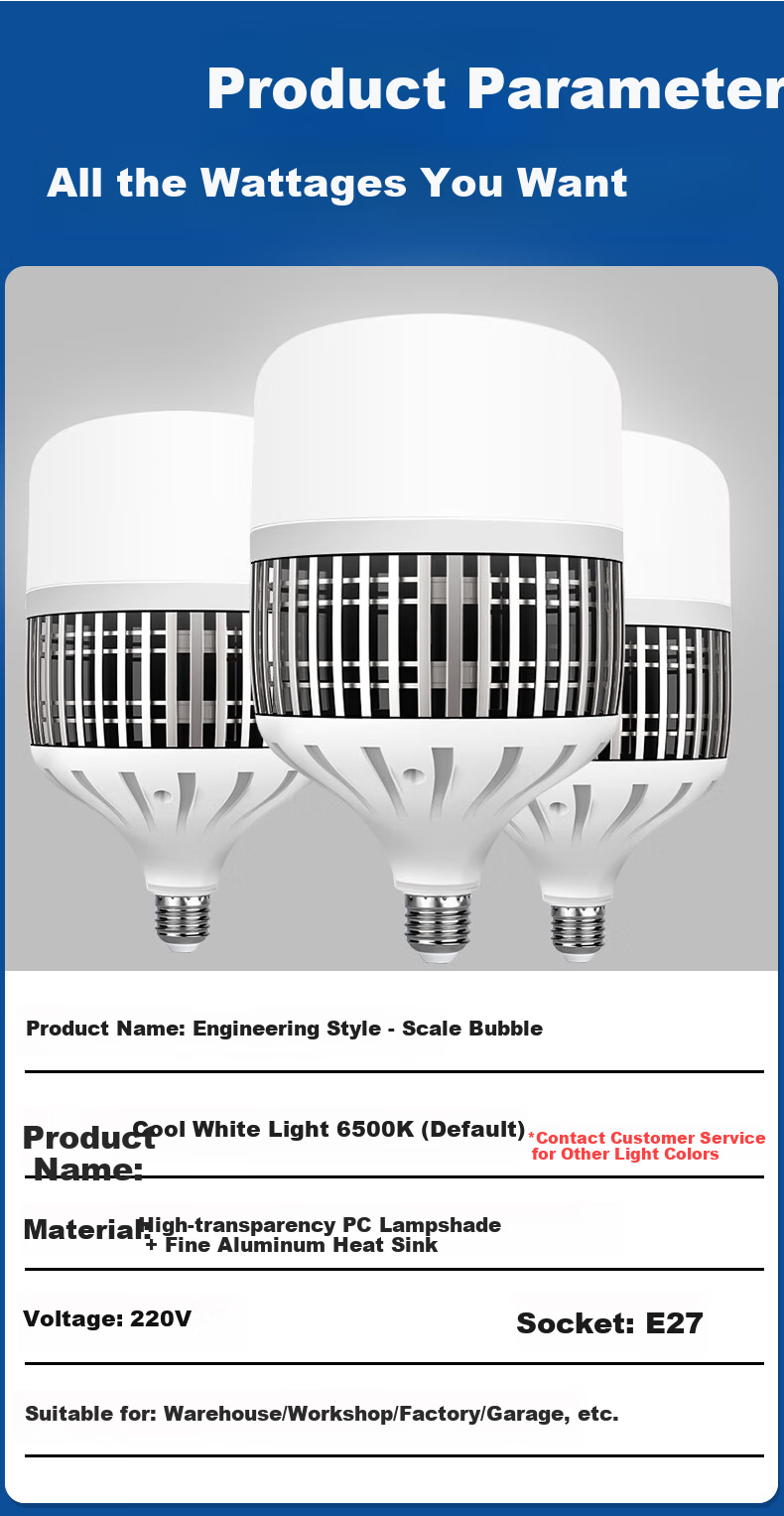 Shufujia LED Bulb, Ultra-Bright Energy-Saving Lamp, Factory Warehouse E27 Household Indoor Globe Bulb, Industrial Light, Workshop Lighting 16