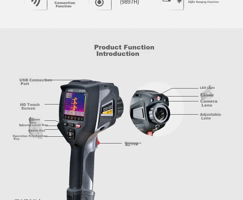 CEM DT-9897 Infrared Thermal Imager, High-Precision Infrared Imaging for Power Fault Detection And Underfloor Heating Leak Detection, Intelligent Thermal Camera 3