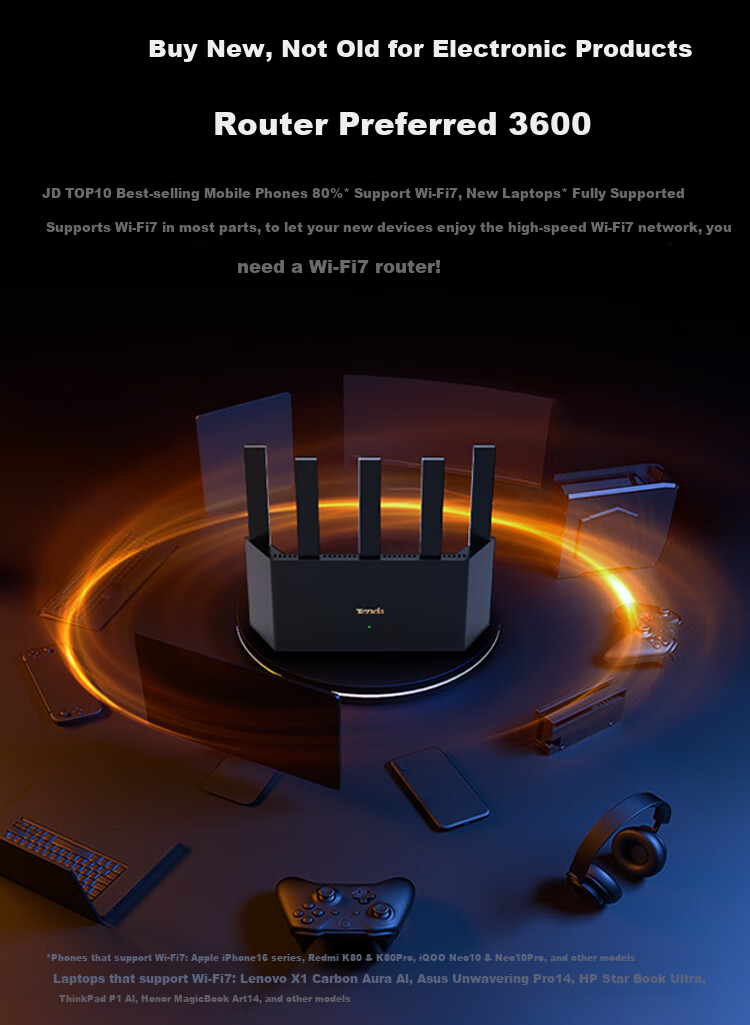 Tenda Router Yunxiao BE3600 [Raging WiFi 7 | JINGDONG Exclusive First Release] 2.5G Port Wireless Gigabit Wall-Penetrating Signal Booster Mesh Floor-Standing Desig 6