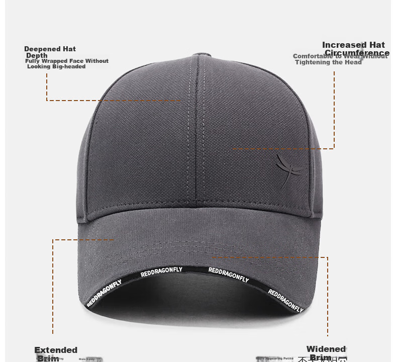 RED DRAGONFLY Baseball Cap for Men And Women, All-Season Outdoor Sun Protection Hat, Casual Breathable Face-Slimming Visor Cap for Me 5
