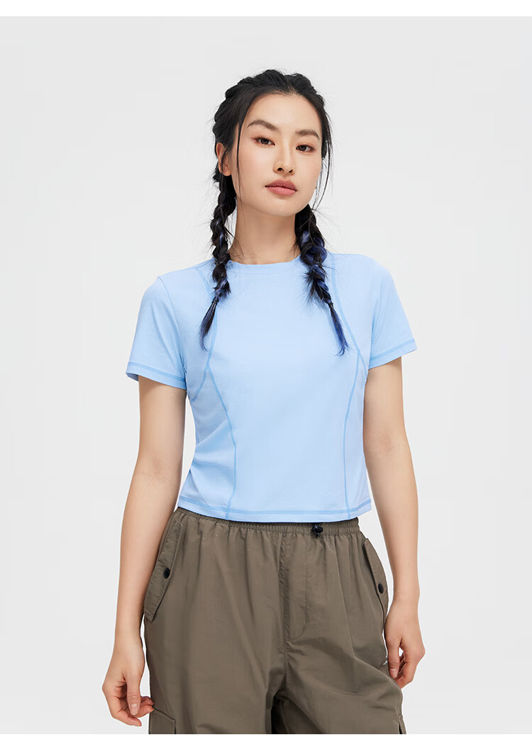 Toread Solona Quick-Dry Women's Short Sleeve T-Shirt Summer Casual Round Neck Crop Top Oatmeal Gray S 12