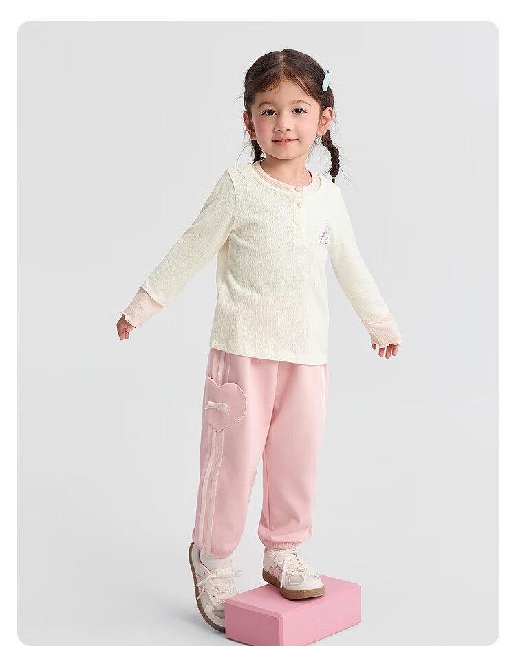 BALABALA BalaOne Children's T-Shirt, Girls' Undershirt, 2025 Autumn Collection, Baby Long-Sleeve Top, Sweet Style, 208325100012 21