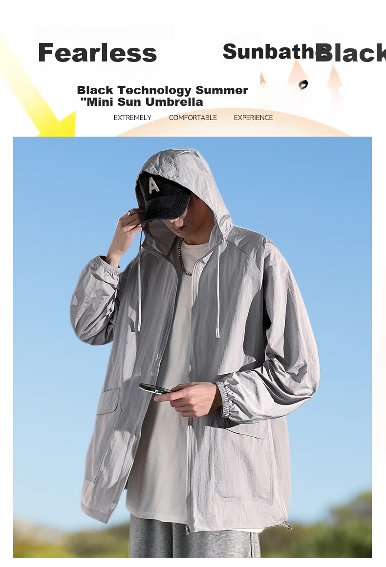 FitonTon Sun Protection Clothing for Men, Lightweight And Breathable Summer Sun Protection Garment, Outdoor Fishing UV-Resistant Men's Jacket, UPF50+ Beach Wear 1