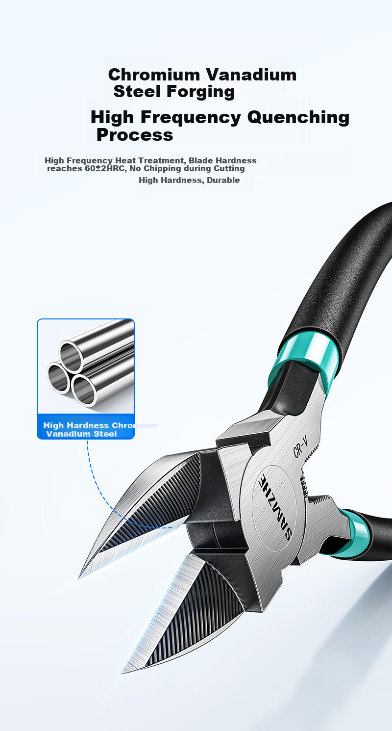 SAMZHE Diagonal Cutting Pliers, 6-Inch Model Pliers, Electrician Wire Cutters, Plastic Cutting Pliers, Diagonal Pliers, Side-Cutting Pliers WJQ02 2