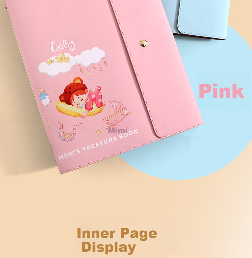 Jiaranheng Pregnancy Check-Up Organizer, Prenatal Report A4, Pregnancy Record Book, File Storage Pouch, Loose-Leaf Portable B-Ultrasound Examination Form, File Folder, Large Capacity Collection Book, Blue 4