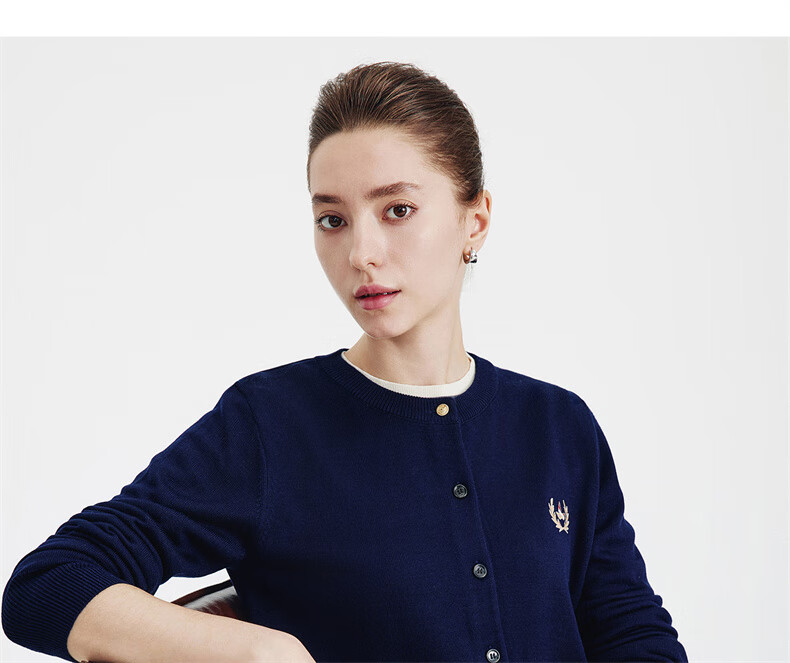 Navy Sail Italy Women's Soft Touch Crew Neck Knit Cardigan Classic Sweater Jacket 2334092061 Blue S 14
