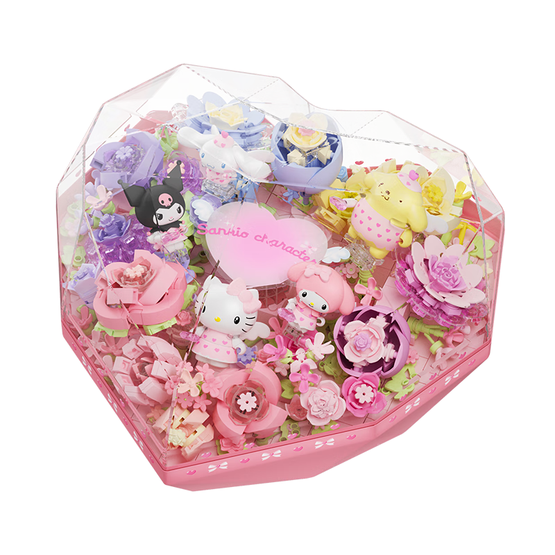 AREA-X Sanrio Collaboration Trendy Building Block Toy Birthday Gift Heartfelt Confession (Flower Box)