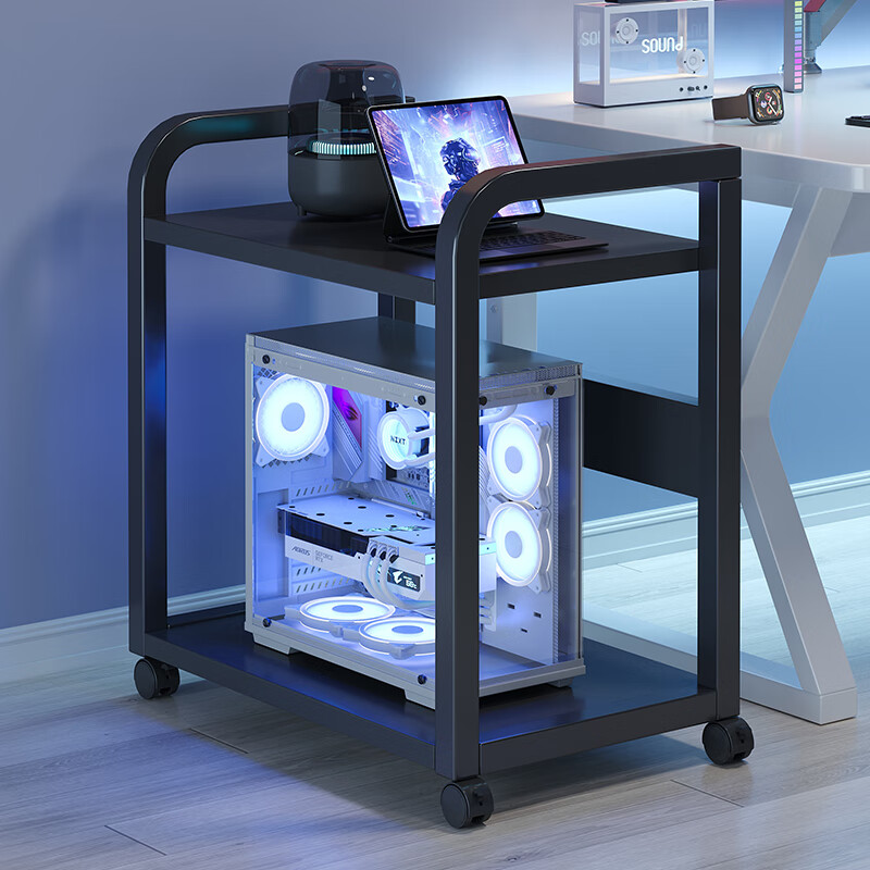 Shanshanmuyi Computer Printer Stand, Multi-Tier Floor Storage Rack, Movable Office Organizer Shelf