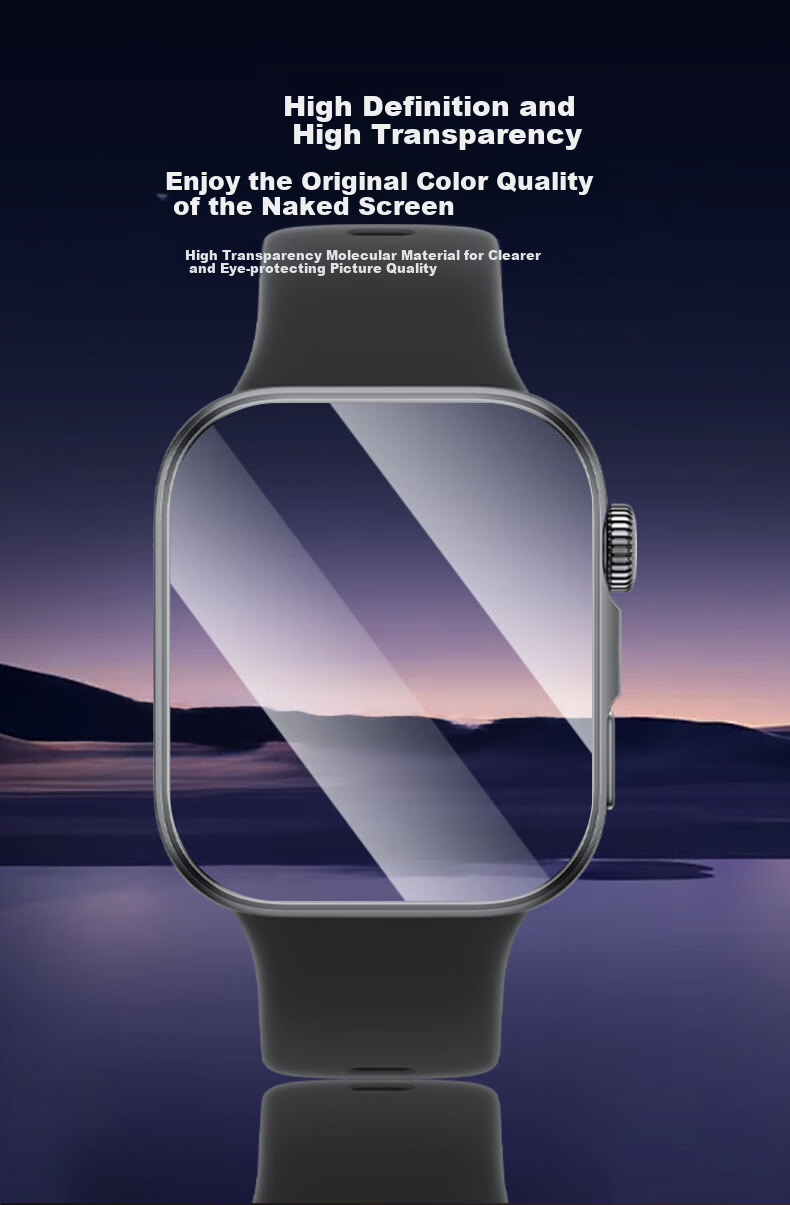 Smorss [Dust-Free Quick Installation, 2 Pieces], Suitable for Huawei Watch Fit 4 Protective Film, Non-Tempered Glass Film for Huawei Watch Fit 4, Composite Film, Shockproof, Ultra-Clear Full Screen Protective Film 10
