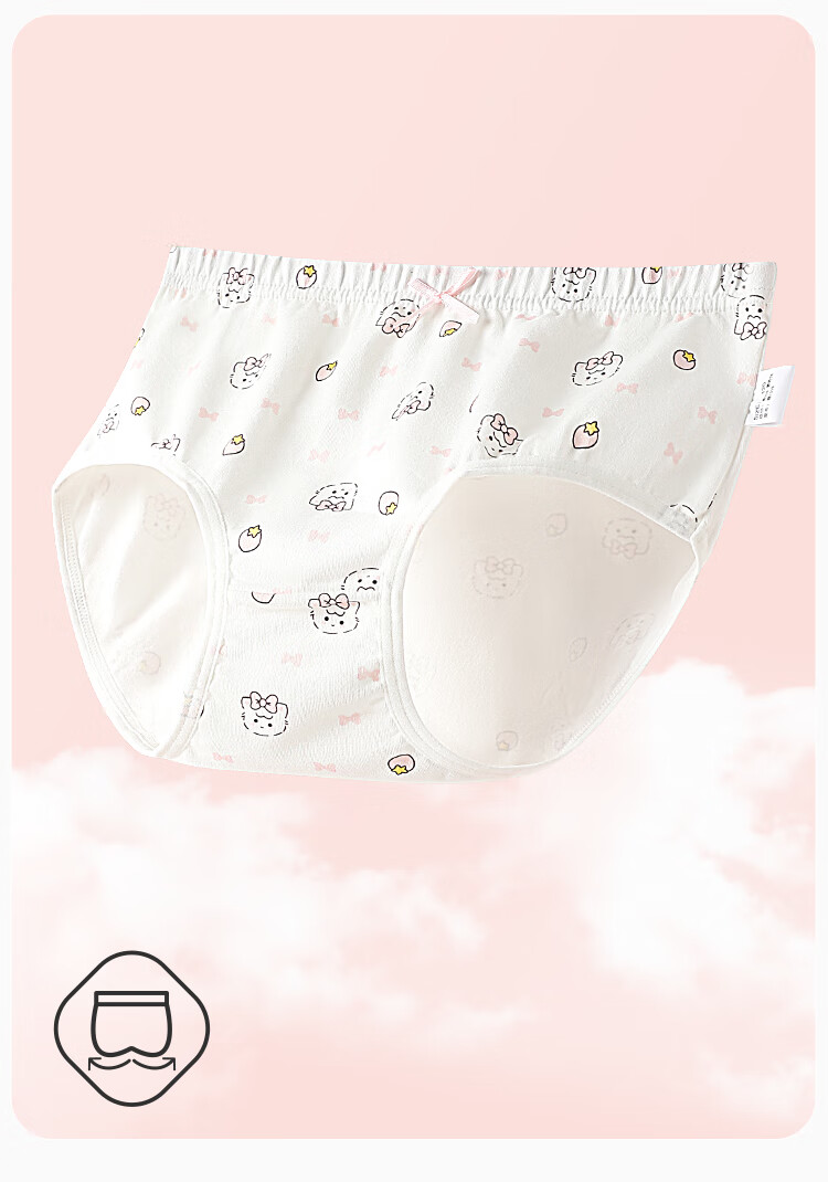 LangSha Kids Girls Cotton A-Class 10-Level Antibacterial Breathable Summer Triangle Underwear Cute Shorts for Older Children 6