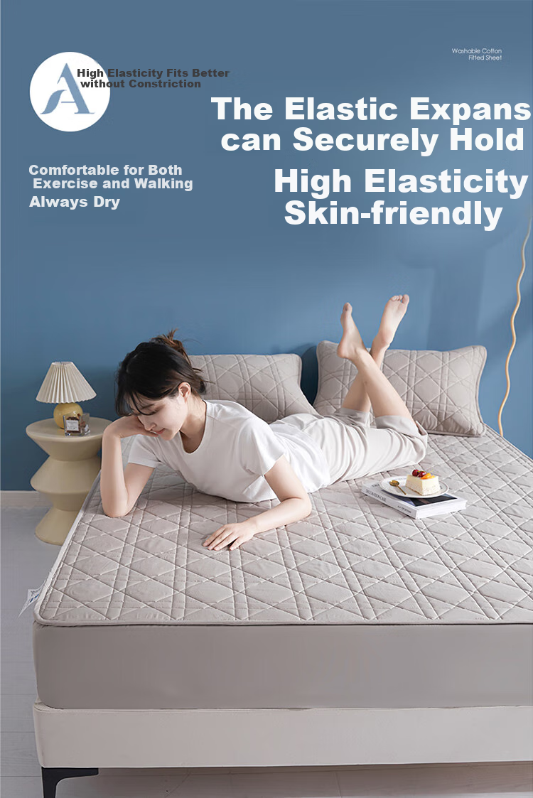 Wuyinliangpin Pure Cotton Quilted Mattress Cover, Single Piece Protective Cover for Bedding, All-Inclusive Dust-Proof Cover, 180x200cm 1