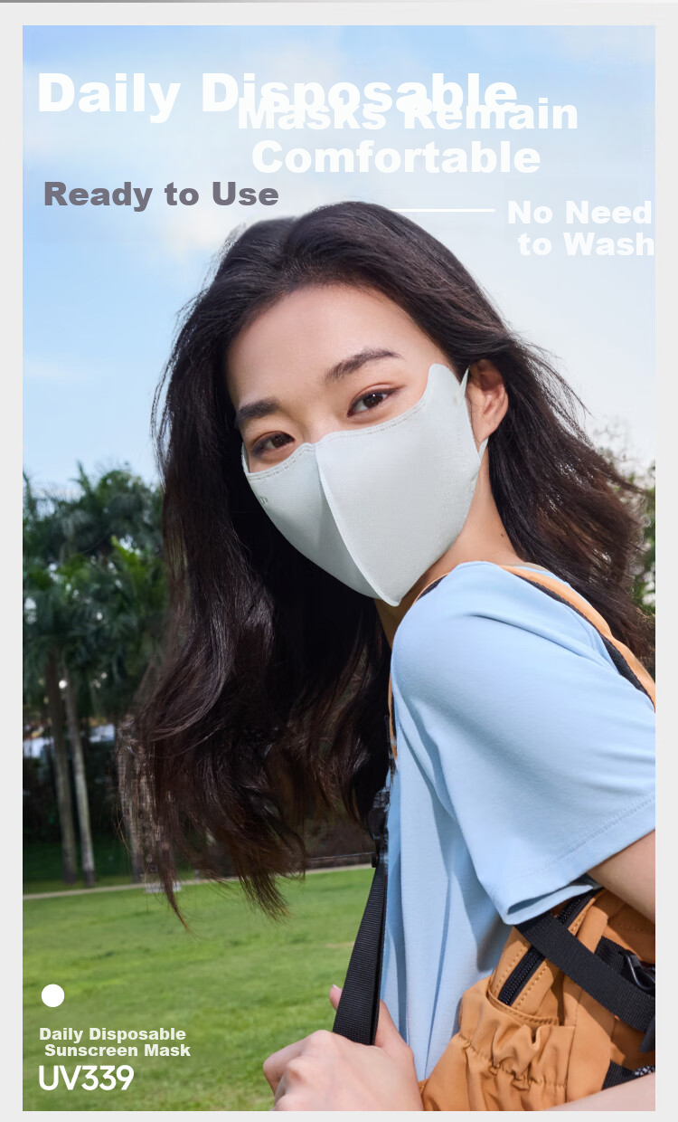 Beneunder Daily Disposable Sun Protection Face Mask for Women, Full Face UV Protection Mask, Anti-UV 33924 Warm Color Combination (X7) S 2