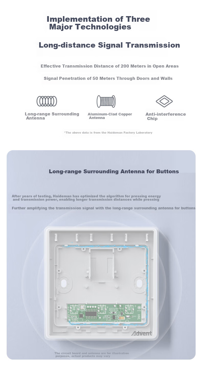 Advent FH861-GREY Transmitter, Wireless Doorbell with Self-Charging Battery And Individual Button (Cannot Be Used Separately) 4