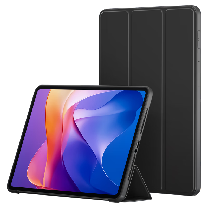 BIAZE Compatible with 2025 Redmi Pad 2 Protective Case, Redmi Pad 2 Tablet 11-Inch Cover, Full Protection Anti-Drop Smart Sleep Mode PB588-Kangang Black