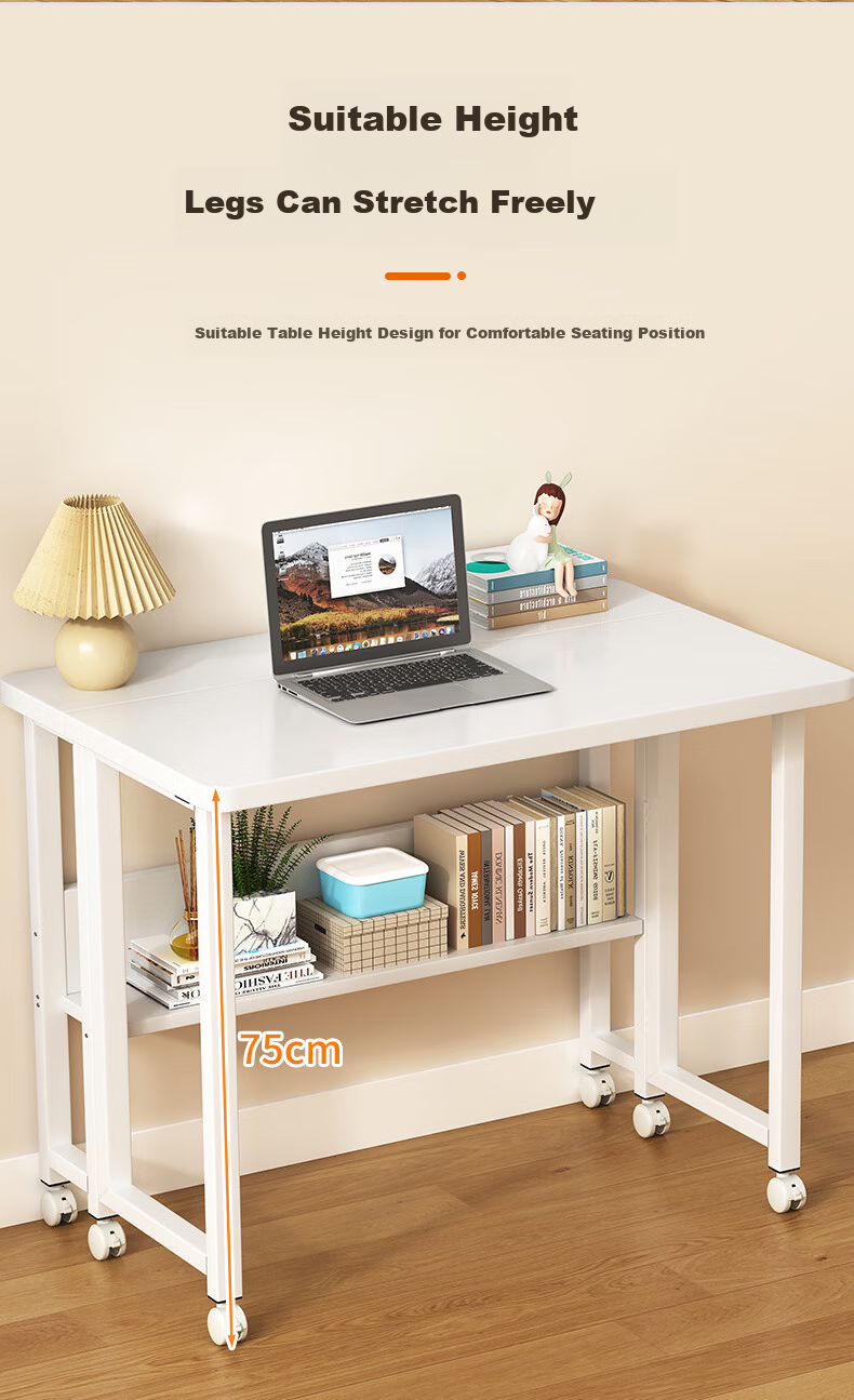 Jingzhihongwei Folding Computer Desk, Bedroom Home Desktop, Student Writing Desk, Simple Modern Writing Table, Mobile Work Office Desk 6