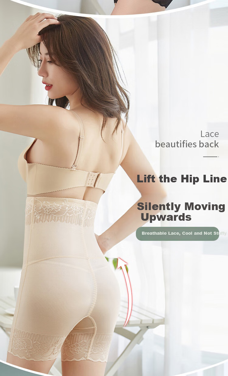 LangSha High-Waisted Tummy Control Shapewear Panties for Women, Postpartum Body Shaping, Waist Cincher, Butt-Lifting, Body Shaping Underwear, Safety Shorts, Black, L 10