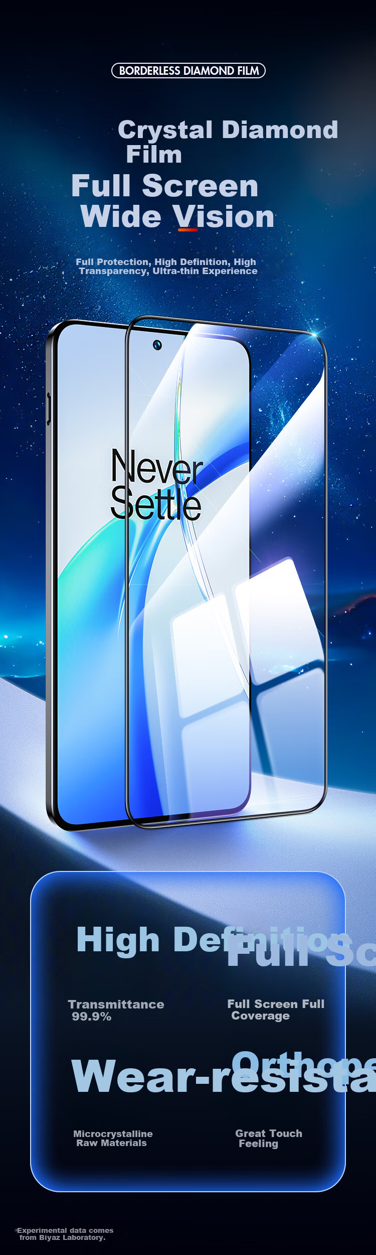 BIAZE [Triple Enhanced 2 Pieces] Tempered Glass Screen Protector for OnePlus Ace3V, Suitable for Iqoo Neo10/Pro Phone, HD Anti-Scratch Wear-Resistant Anti-Fingerprint Glass Protection JM961 2