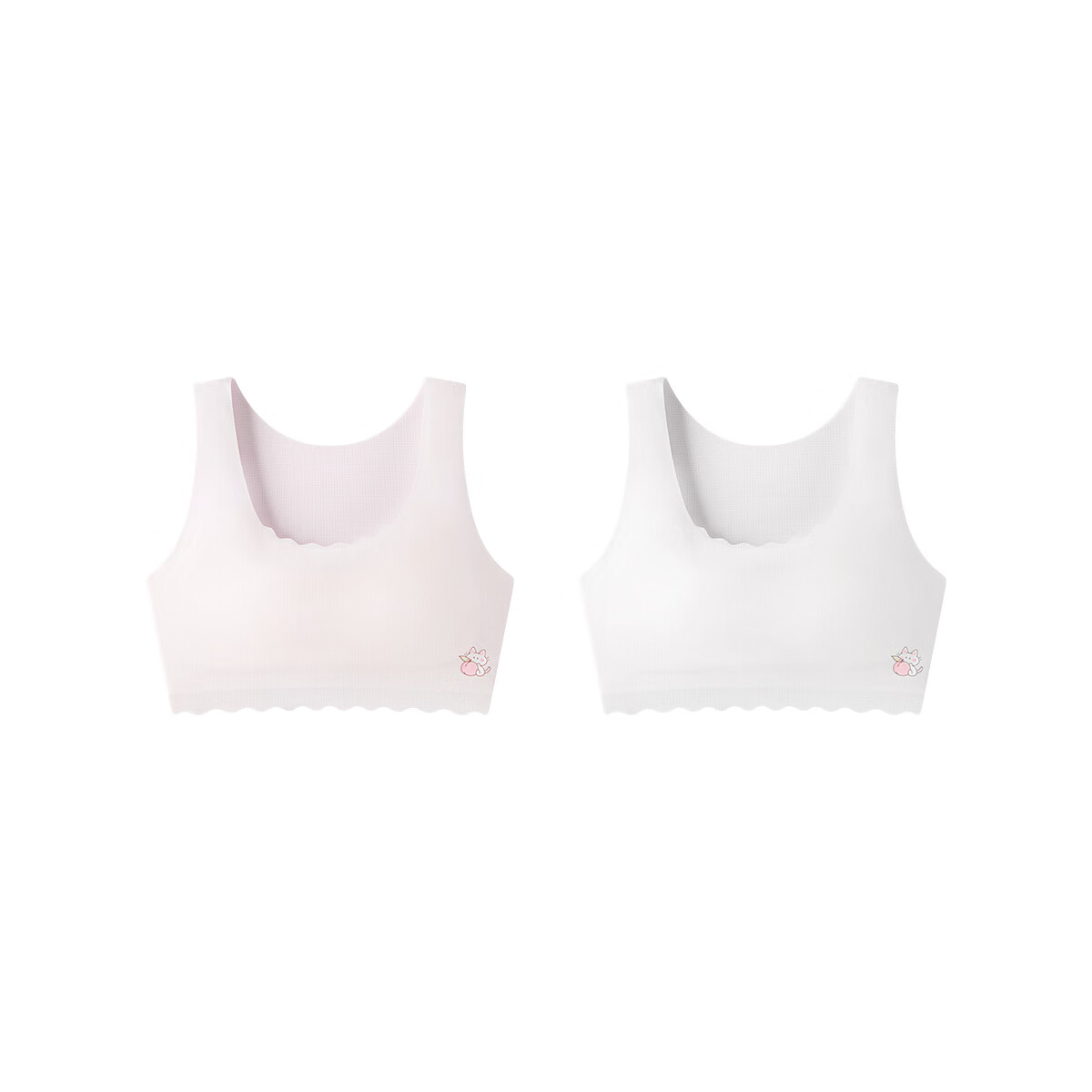 DEESHA Girls' Stage 1 Bra Set of 2 - Skin-friendly Breathable Children's Comfortable Spring and Autumn Underwear