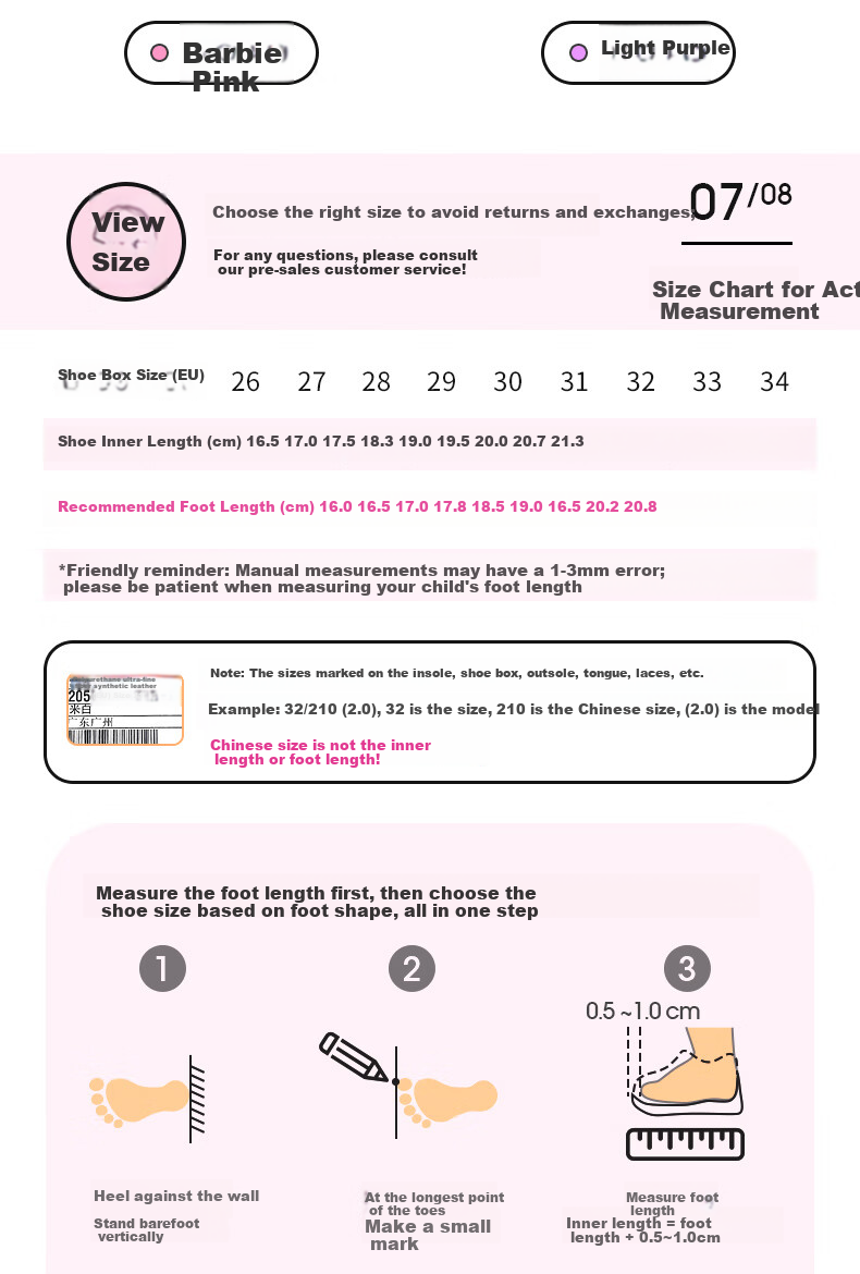 Babi Children's Shoes, Girls' Spring And Autumn Single-Lining Princess Style Girls' Sneakers, Rotary Button Running Shoes, DA6703 Pink, Size 29 7