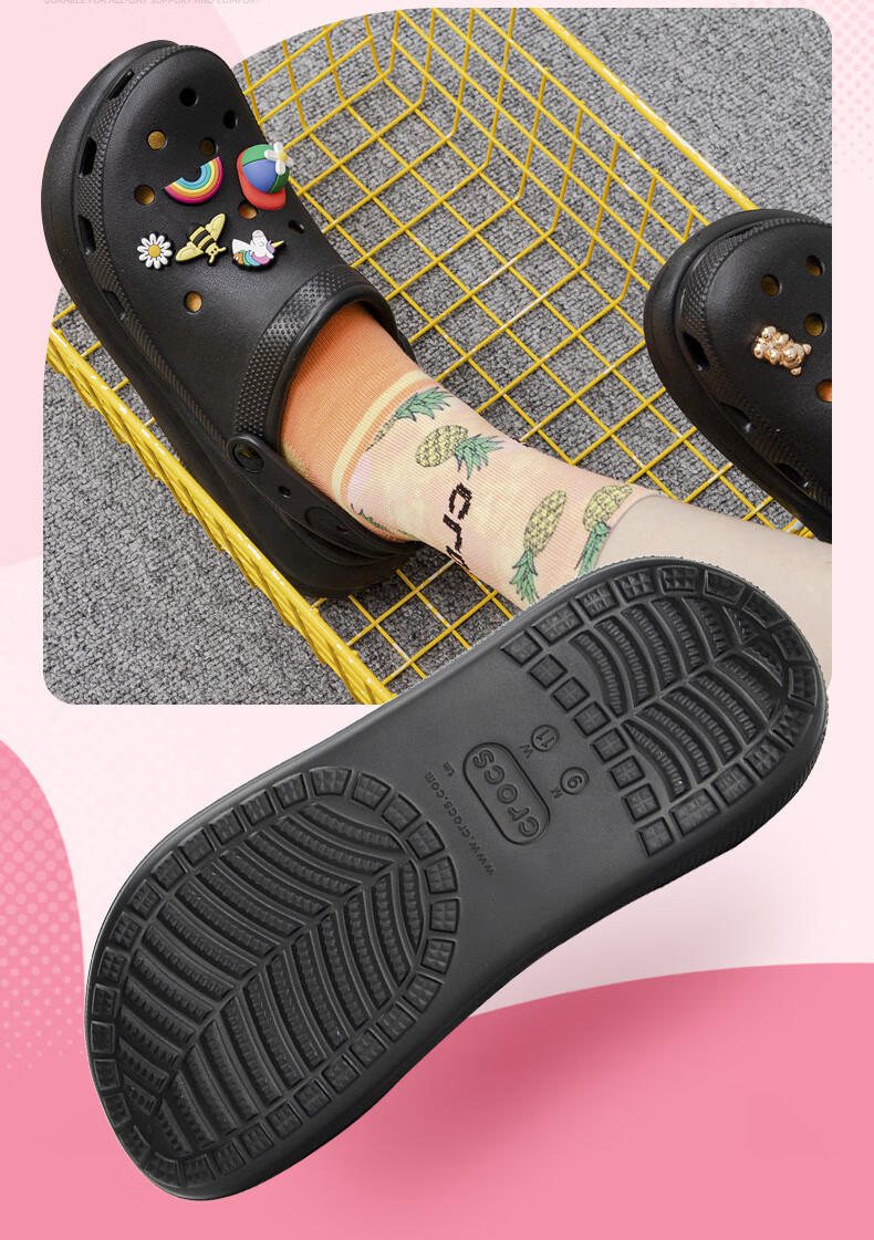 CROCS Men's And Women's Clog Sandals, Outdoor Casual Fashion Platform Slip-On Beach Shoes, 207521-001, Size 37-38 17