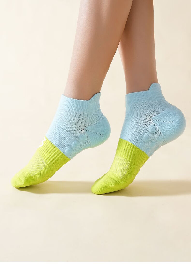 361° Sports Ankle Socks Men's Non-Slip Socks Women's Running Socks Green Blue / 4 Pairs One Size 11