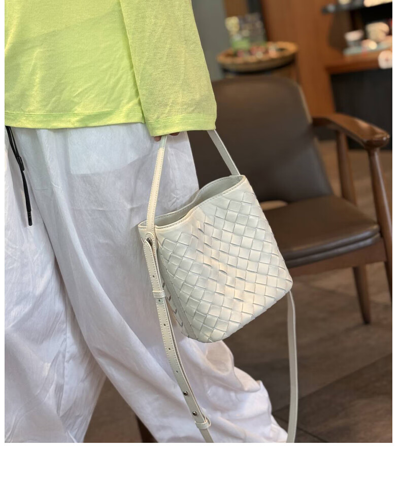Viney Leather Handbag for Women, Woven Bucket Bag, Light Luxury Crossbody Shoulder Bag, Practical Birthday And Mother's Day Gift for Mom 7