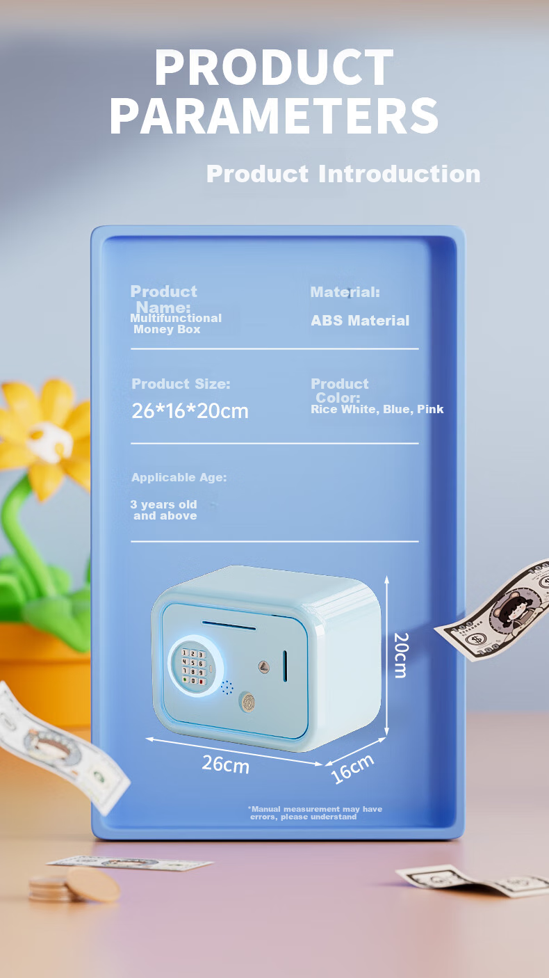 SODEEP Children's Piggy Bank with Password Toy, Simulated Fingerprint Accessible Savings Box, Birthday Gift for Elementary School Boys And Girls 10