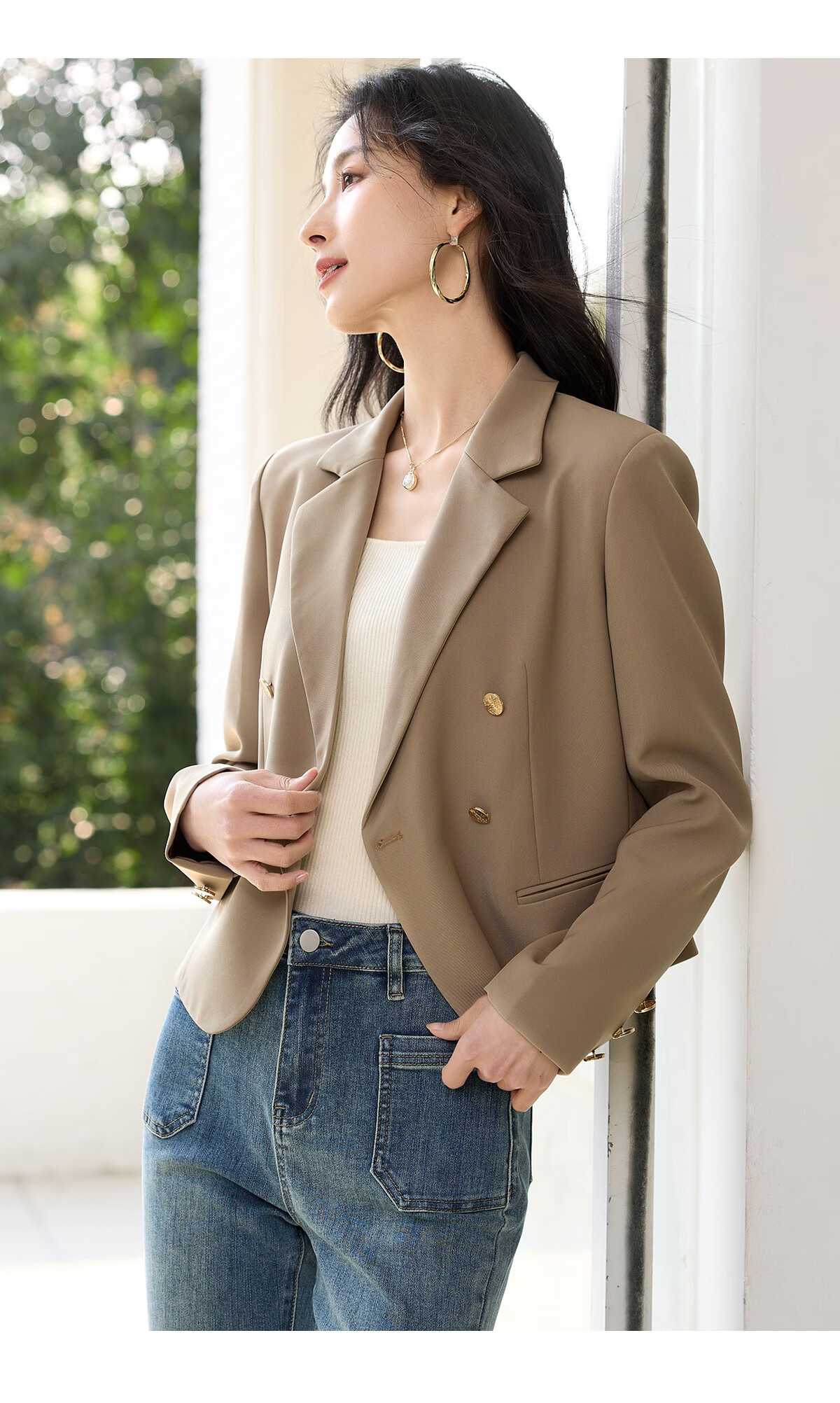 Chushen Spring and Autumn Women's Fashionable Short Casual Blazer Jacket S41U059 16