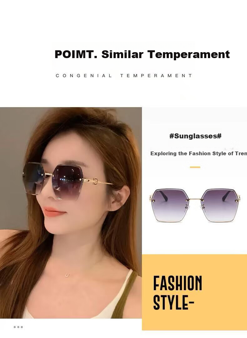 AMORAYS Women's New Large Frame Slimming Elegant UV Protection Sunglasses for Driving, Perfect for Back-To Seaso 1