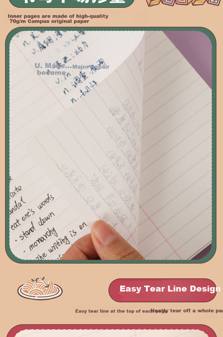 KOKUYO Central Column/8mm Ruled/60 Sheets OB1TOY Co-Branded Panda Store Campus Double Spiral Quick Note Book, Flip-Top, Green, 1 Book WSG-SN0MB66 4