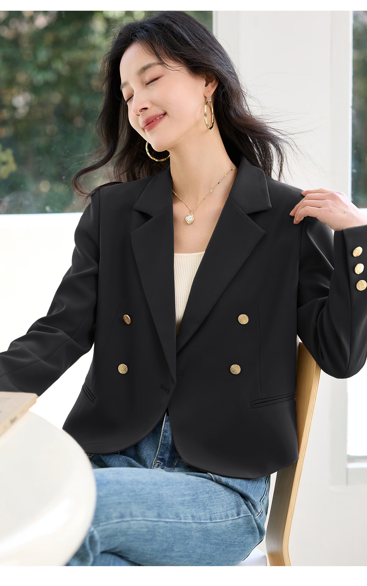 Chushen Spring and Autumn Women's Fashionable Short Casual Blazer Jacket S41U059 25