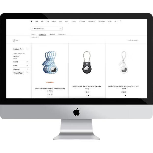 Защитный чехол BELKIN для Apple AirTag MSC016, черный