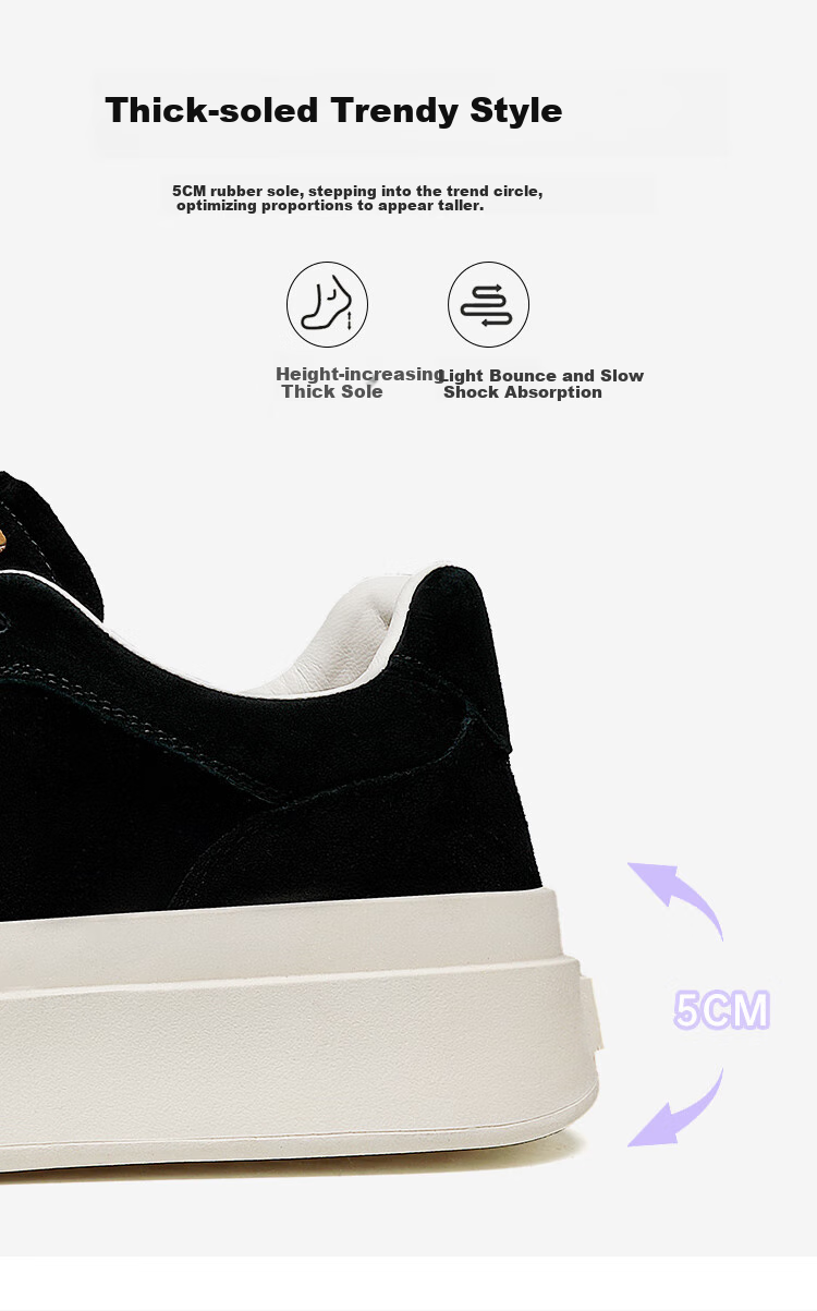 Millies Men's Shoes, New Versatile Couple Shoes, Thick-Soled Shell Toe Biscuit Shoes, Height-Increasing Soft-Soled Casual Sneakers for Men U1261 4