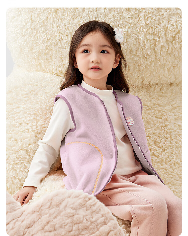 BALABALA Children's Clothing, Kids' Vest, Autumn And Winter New Style, Fleece-Lined for Warmth, Suitable for Outdoor Wear, Boys And Girls, Baby Waistcoat, Fleece 16