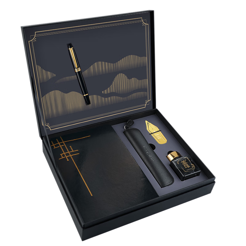 HERO [Teacher's Day Gift] Fountain Pen [Shengshihuazhang] High-End Fashion Business Signature Gift Birthday Daily Writing Calligraphy Practice Six-Piece Set Gift Box Set