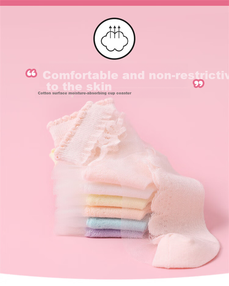 LangSha Children's Socks, Girls' Summer Ultra-Thin Crystal Socks, Versatile Lace Short Socks for Girls And Toddlers 6