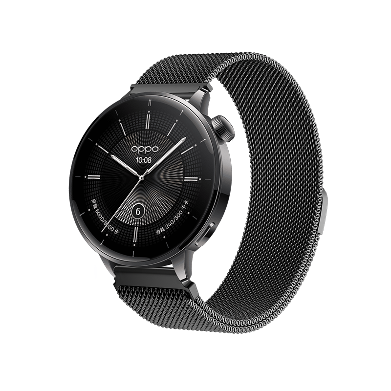 CangHua Milanese Metal Magnetic Strap for OPPO Watch X3 Mini/Watch X2 Mini, High-Quality Black Unisex Watch Band