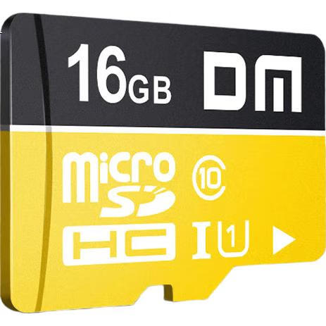 Карта памяти DM 16GB TF (MicroSD), желтая, C10, высокоскоростная карта памяти для мобильных телефонов, видеорегистраторов и камер видеонаблюдения
