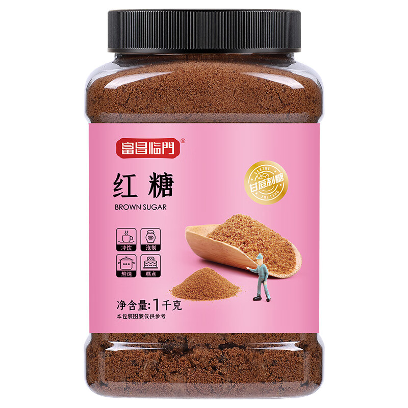 富昌 红糖1000g（2斤） 老红糖黑糖粉红糖水土红糖蔗糖红糖姜茶水烘焙