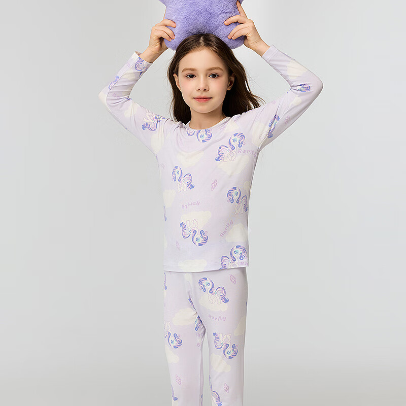 AIMER KIDS Antibacterial Modal Girls' Thermal Underwear Set 2025 New Light Warmth [5~15℃] Magic Wonder 120